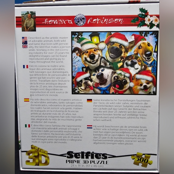 Prime 3D 500 Piece Puzzle Cute Christmas Dogs Smiles Selfies Howard Robinson NEW - Picture 2 of 2